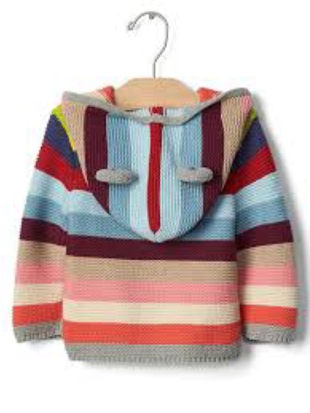 GAP Baby Hooded Striped Knit Sweater - Bear Ears - 12-18 Months
